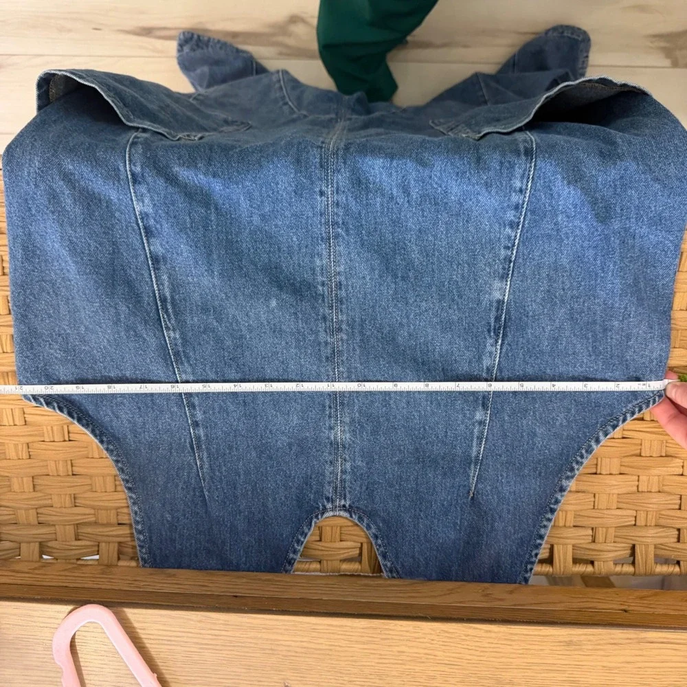 Free People We The Free High Roller Denim Jumpsuit Medium Wash Blue Large L - Picture 6 of 7